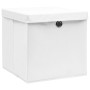 Cajas de almacenaje con tapas 4 uds blanco 28x28x28 cm de vidaXL, Cestas para almacenaje - Ref: Foro24-325208, Precio: 26,95 ...