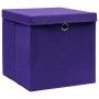 Cajas de almacenaje con tapas 10 uds morado 28x28x28 cm de vidaXL, Cestas para almacenaje - Ref: Foro24-325214, Precio: 61,75...