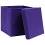 Cajas de almacenaje con tapas 10 uds morado 28x28x28 cm de vidaXL, Cestas para almacenaje - Ref: Foro24-325214, Precio: 61,75...