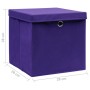 Cajas de almacenaje con tapas 10 uds morado 28x28x28 cm de vidaXL, Cestas para almacenaje - Ref: Foro24-325214, Precio: 61,75...