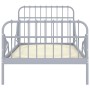 Gray metal extendable bed frame 80x130/200 cm by vidaXL, Beds and slatted bases - Ref: Foro24-324742, Price: 149,16 €, Discou...