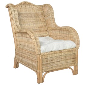 Sofa with natural rattan and linen cushion by vidaXL, Sofas - Ref: Foro24-325463, Price: 243,99 €, Discount: %