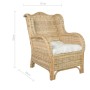 Sofa mit Kissen aus natürlichem Rattan und Leinen von vidaXL, Sofas - Ref: Foro24-325463, Preis: 288,54 €, Rabatt: %