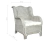 Sofa mit natürlichem Rattan und grauem Leinenkissen von vidaXL, Sofas - Ref: Foro24-325464, Preis: 186,82 €, Rabatt: %