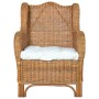 Sofa with natural rattan and light brown linen cushion by vidaXL, Sofas - Ref: Foro24-325465, Price: 328,50 €, Discount: %