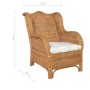 Sofa with natural rattan and light brown linen cushion by vidaXL, Sofas - Ref: Foro24-325465, Price: 328,50 €, Discount: %