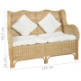 2-Sitzer-Sofa aus natürlichem Rattan und Leinen von vidaXL, Sofas - Ref: Foro24-325466, Preis: 321,93 €, Rabatt: %