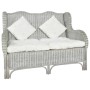 2 seater sofa in natural rattan and gray linen by vidaXL, Sofas - Ref: Foro24-325467, Price: 252,24 €, Discount: %