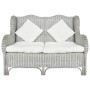 2 seater sofa in natural rattan and gray linen by vidaXL, Sofas - Ref: Foro24-325467, Price: 252,24 €, Discount: %