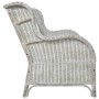 2 seater sofa in natural rattan and gray linen by vidaXL, Sofas - Ref: Foro24-325467, Price: 252,24 €, Discount: %