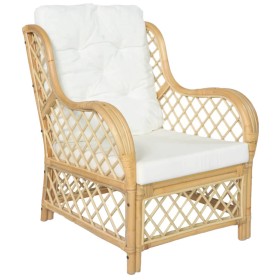 Sofa with natural rattan and linen cushion by vidaXL, Sofas - Ref: Foro24-325469, Price: 248,09 €, Discount: %