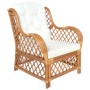 Sofa with natural rattan and light brown linen cushion by vidaXL, Sofas - Ref: Foro24-325471, Price: 276,99 €, Discount: %