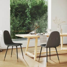 Dining chairs 2 units dark gray fabric by vidaXL, dining chairs - Ref: Foro24-325616, Price: 88,99 €, Discount: %