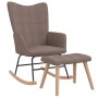 Rocking chair with footrest in taupe gray fabric by vidaXL, Rocking chairs - Ref: Foro24-328027, Price: 147,14 €, Discount: %