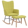 Silla mecedora con reposapiés tela verde de vidaXL, Mecedoras - Ref: Foro24-328023, Precio: 155,11 €, Descuento: %