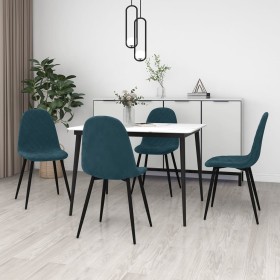 Esszimmerstühle 4 Einheiten aus blauem Samt von vidaXL, Essstühle - Ref: Foro24-325656, Preis: 181,99 €, Rabatt: %