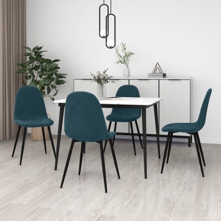 Dining chairs 4 units blue velvet by vidaXL, dining chairs - Ref: Foro24-325656, Price: 182,07 €, Discount: %