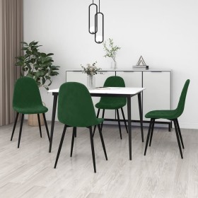 Sillas de comedor 4 unidades terciopelo verde oscuro de vidaXL, Sillas de comedor - Ref: Foro24-325659, Precio: 202,86 €, Des...