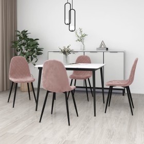 Sillas de comedor 4 unidades terciopelo rosa de vidaXL, Sillas de comedor - Ref: Foro24-325661, Precio: 180,99 €, Descuento: %