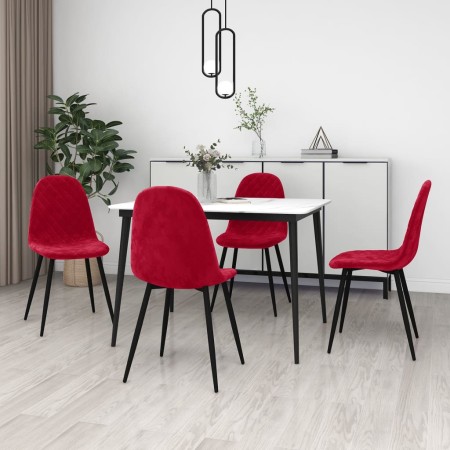 Sillas de comedor 4 unidades terciopelo rojo tinto de vidaXL, Sillas de comedor - Ref: Foro24-325662, Precio: 181,77 €, Descu...