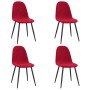 Sillas de comedor 4 unidades terciopelo rojo tinto de vidaXL, Sillas de comedor - Ref: Foro24-325662, Precio: 181,77 €, Descu...