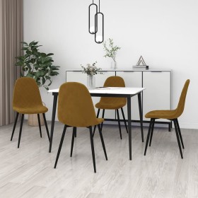 Sillas de comedor 4 unidades terciopelo marrón de vidaXL, Sillas de comedor - Ref: Foro24-325665, Precio: 172,99 €, Descuento: %