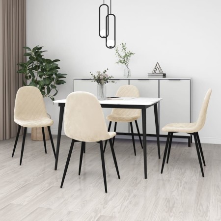 Sillas de comedor 4 unidades terciopelo blanco crema de vidaXL, Sillas de comedor - Ref: Foro24-325666, Precio: 180,87 €, Des...