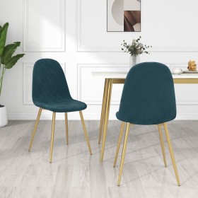 Dining chairs 2 units blue velvet by vidaXL, dining chairs - Ref: Foro24-325667, Price: 127,24 €, Discount: %