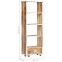 Solid raw mango wood shelf 56x28x163 cm by vidaXL, Bookcases and shelves - Ref: Foro24-323407, Price: 205,99 €, Discount: %