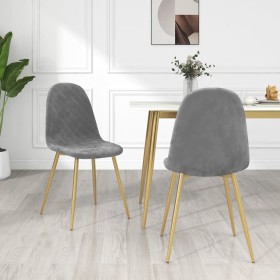 Dining chairs 2 units light gray velvet by vidaXL, dining chairs - Ref: Foro24-325668, Price: 127,39 €, Discount: %