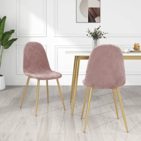 Dining chairs 2 units pink velvet by vidaXL, dining chairs - Ref: Foro24-325672, Price: 127,99 €, Discount: %