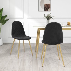 Dining chairs 2 units black velvet by vidaXL, dining chairs - Ref: Foro24-325674, Price: 120,99 €, Discount: %