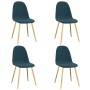 Dining chairs 4 units blue velvet by vidaXL, dining chairs - Ref: Foro24-325678, Price: 214,41 €, Discount: %