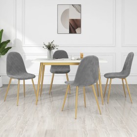 Dining chairs 4 units light gray velvet by vidaXL, dining chairs - Ref: Foro24-325679, Price: 200,99 €, Discount: %