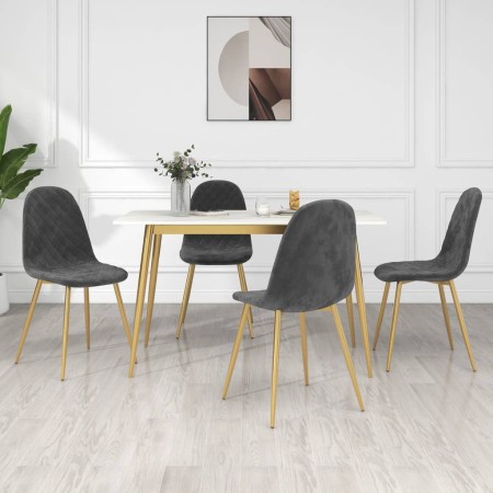 Dining chairs 4 units dark gray velvet by vidaXL, dining chairs - Ref: Foro24-325680, Price: 174,49 €, Discount: %