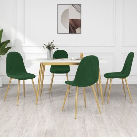 Dining chairs 4 units dark green velvet by vidaXL, dining chairs - Ref: Foro24-325681, Price: 213,99 €, Discount: %