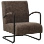 Sillón de cuero sintético marrón oscuro de vidaXL, Sillones - Ref: Foro24-325747, Precio: 150,99 €, Descuento: %