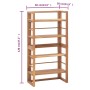 Estantería de madera maciza de teca 60x30x120 cm de vidaXL, Librerías y estanterías - Ref: Foro24-326124, Precio: 130,99 €, D...