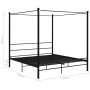 Estructura de cama con dosel metal negro 200x200 cm de vidaXL, Camas y somieres - Ref: Foro24-325069, Precio: 161,15 €, Descu...