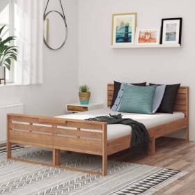 Estructura de cama de madera maciza de teca 120x200 cm de vidaXL, Camas y somieres - Ref: Foro24-326262, Precio: 158,99 €, De...