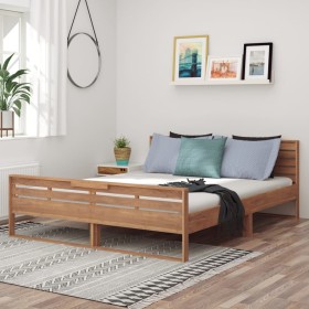 Solid teak wood bed frame 160x200 cm by vidaXL, Beds and slatted bases - Ref: Foro24-326264, Price: 267,99 €, Discount: %