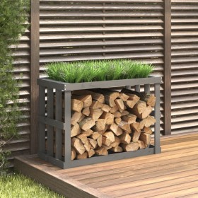 Gray pine wood outdoor firewood holder 108x52x74 cm by vidaXL, Firewood bags and holders - Ref: Foro24-822633, Price: 92,99 €...