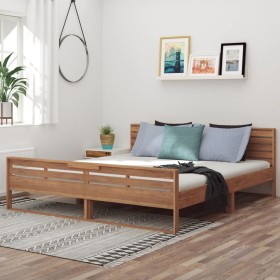 Estructura de cama de madera de teca maciza 180x200 cm de vidaXL, Camas y somieres - Ref: Foro24-326265, Precio: 345,99 €, De...