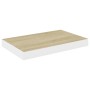 Estante flotante de pared 2 uds MDF roble y blanco 50x23x3,8 cm de vidaXL, Estantes y estanterías - Ref: Foro24-326574, Preci...