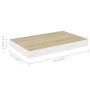 Estante flotante de pared 2 uds MDF roble y blanco 50x23x3,8 cm de vidaXL, Estantes y estanterías - Ref: Foro24-326574, Preci...