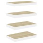 Floating wall shelves 4 pcs MDF oak and white 50x23x3.8 cm by vidaXL, Shelves and shelves - Ref: Foro24-326575, Price: 47,63 ...