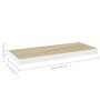 Schwebendes Wandregal 2 Stück MDF Eiche und Weiß 60x23,5x3,8 cm von vidaXL, Regale und Regale - Ref: Foro24-326577, Preis: 35...