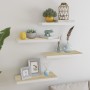 Floating wall shelf 2 pcs MDF oak and white 60x23.5x3.8 cm by vidaXL, Shelves and shelves - Ref: Foro24-326578, Price: 53,05 ...