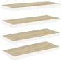 Floating wall shelf 2 pcs MDF oak and white 60x23.5x3.8 cm by vidaXL, Shelves and shelves - Ref: Foro24-326578, Price: 53,05 ...