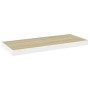 Floating wall shelf 2 pcs MDF oak and white 60x23.5x3.8 cm by vidaXL, Shelves and shelves - Ref: Foro24-326578, Price: 53,05 ...